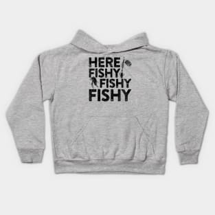 Here Fishy Fishy Fishy // Black Kids Hoodie